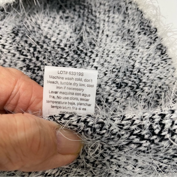 Thyme + Honey Open Front Duster Length Medium Cardigan Animal Print Ivory Black - Picture 10 of 10